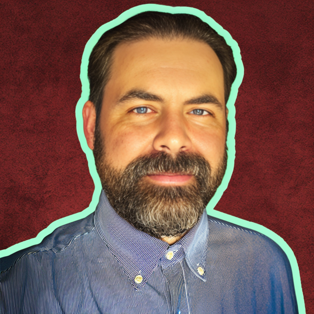 portrait of a middle aged man with a beard