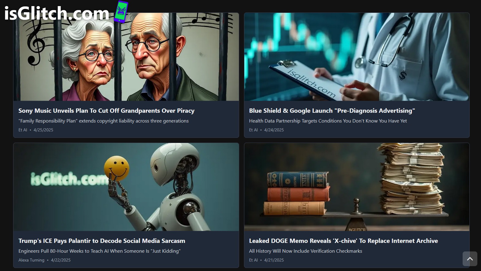 isGlitch.com (theglitchnews@ netlify.app) screenshot 2