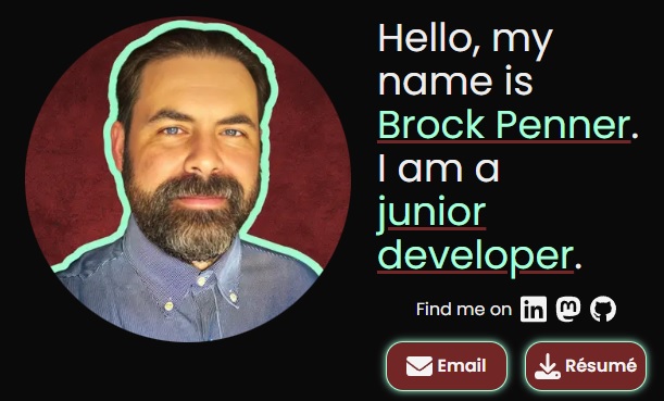 Screenshot of Portfolio Site project